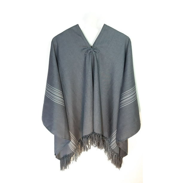 Manta Fina Unisex Lana Poliéster - Largo - Gris Oscuro