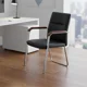 thumbnail image 1 of Silla de Escritorio Ejecutiva en Eco Cuero Negra con Brazos de Madera Ergonómica para Oficina y Sala de Espera, 1 of 3