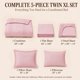 thumbnail image 2 of Juego de Edredón CozyLux Twin XL de 5 Piezas – Rosa, 2 of 9