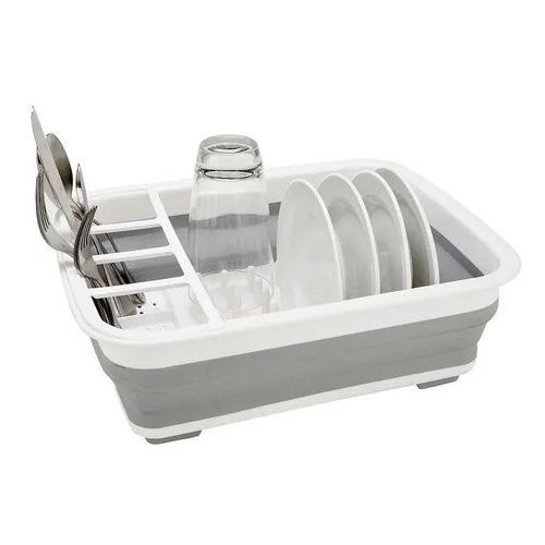 Genérico - Secador Platos Silicona Plegable Color Gris