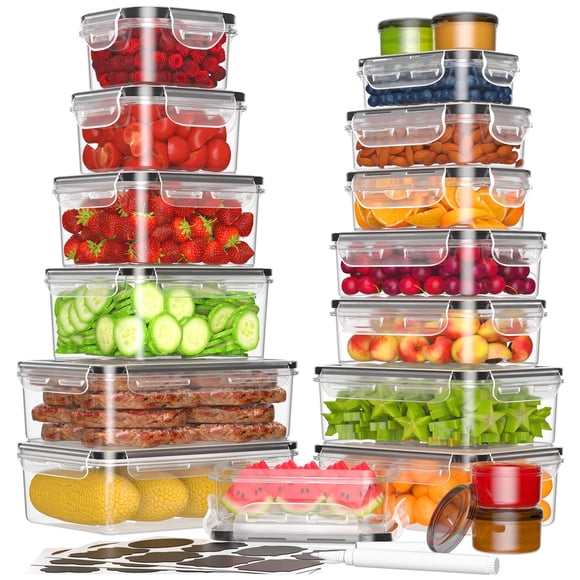 Recipientes De Almacenamiento De Alimentos De 36 Piezas Sin Bpa Con Tapas