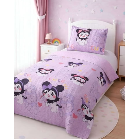 Mylhogar - Juego De Cubrecama Mas Sabana Niña Infantil Plaza Y Media