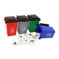 Magideal - Juguete De Camión De Basura, Mini Juguete De Reciclaje Educativo Temprano Con 108 Tarjetas De Clasificación De Basura, Gestión De Residuos Para Niñas, , Pequeña Pequeña