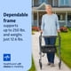 thumbnail image 2 of Rollator Walker Medline Superlight plegable de aluminio azul, 2 of 6