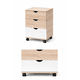 thumbnail image 3 of Velador Dormitorio Moderno 3 Cajones MDF Compacto 45×40×54 Madera/Blanco, 3 of 6