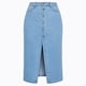 thumbnail image 4 of Falda Larga Jeans Mezclilla Botones Delantero Tiro Alto, 4 of 6