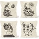 thumbnail image 3 of Fundas de almohada con diseño de calaveras, decoración del hogar, funda de cojín de algodón y lino para sofá, 45 x 45 cm, 3 of 3