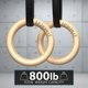 thumbnail image 4 of Anillos de gimnasia Synergee Wood Olympic 1 Grip con correas, 4 of 7