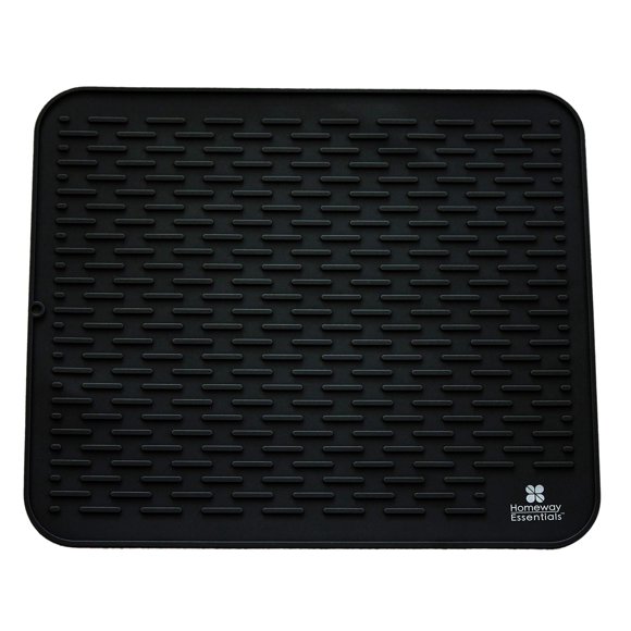 Alfombrilla para secar platos Homeway Essentials 53 × 46 cm negra