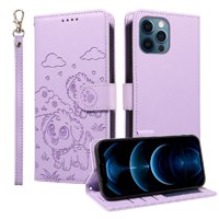 Funda Billetera Foxdock Compatible Con Iphone 12 , Diseño Perrito Tierno, Ranuras Para Tarjetas Y Soporte Plegable