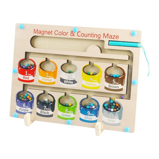 Tablero De Rompecabezas De Conteo De Aprendizaje A Juego De Colores Laberinto Magnético De Colores Y Números