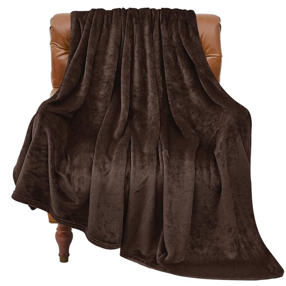 Manta BEDELITE 127 cm x 152 cm Marrón Oscuro Polar Suave