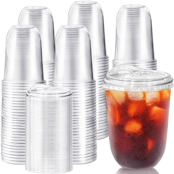 Vasos para Beber Alaeseje PET Transparente 16oz Paquete de 100