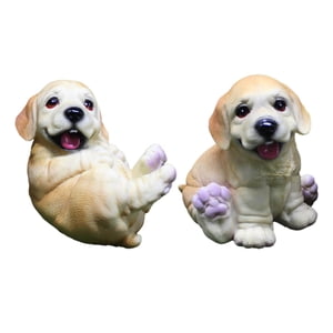 Bothyi - Estatua De Perro Estantería De Escritorio Regalo Decoración Del Hogar Dormitorio Oficina Escultura Animal Amarillo