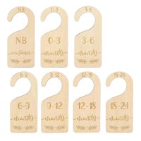 Magideal - 7 X Etiquetas Divisoras De Armario Para Niños Pequeños, Divisores De Armario De Madera Para Niños, Niñas Y Niños Pequeños, Regalos De Ducha De Registr