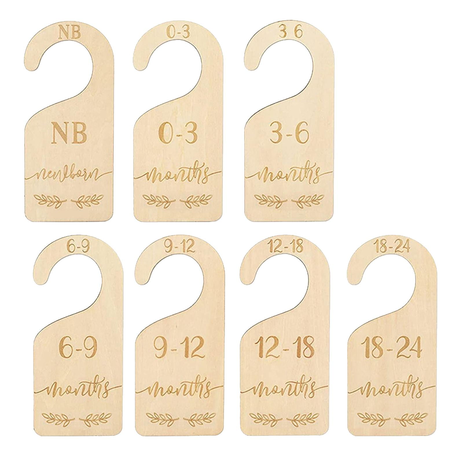 Magideal - 7 X Etiquetas Divisoras De Armario Para Niños Pequeños, Divisores De Armario De Madera Para Niños, Niñas Y Niños Pequeños, Regalos De Ducha De Registr