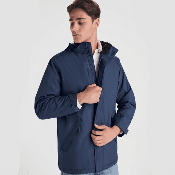 Parka Chaqueta Hombre America Capucha Extraíble Poliéster