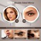 thumbnail image 5 of Espejo de maquillaje UBYMET, 10 unidades, grande, iluminado, recargable, de níquel, 5 of 6