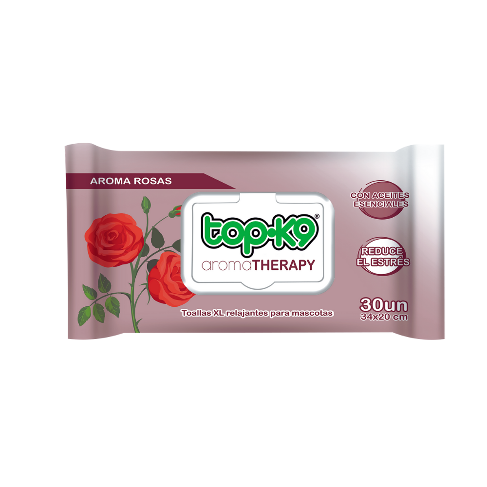 Topk-9 - Toallitas Aroma Therapy Rosas 30 Unidades Xl