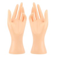 Magideal - 2 Uds Maniquí Femenino Mano Joyería Soporte De Exhibición Anillos Soporte Exhibición Mano Modelo Decoración Para Guante Brazalete Encimera Accesorios Beige