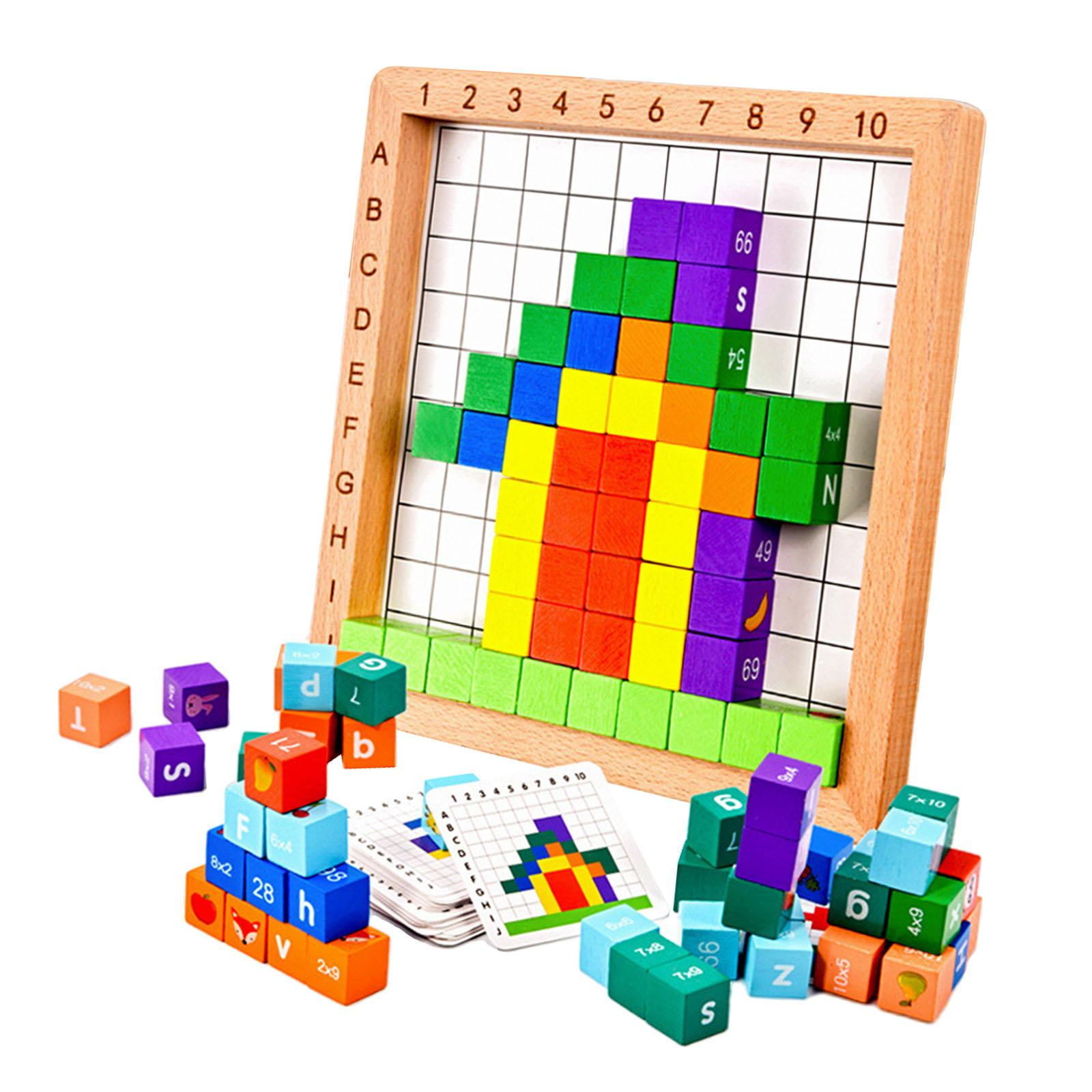 Bothyi - Bloques De Construcción De Madera, Bloques De Cubos Cuadrados Animales Para La Creatividad De Coordinación