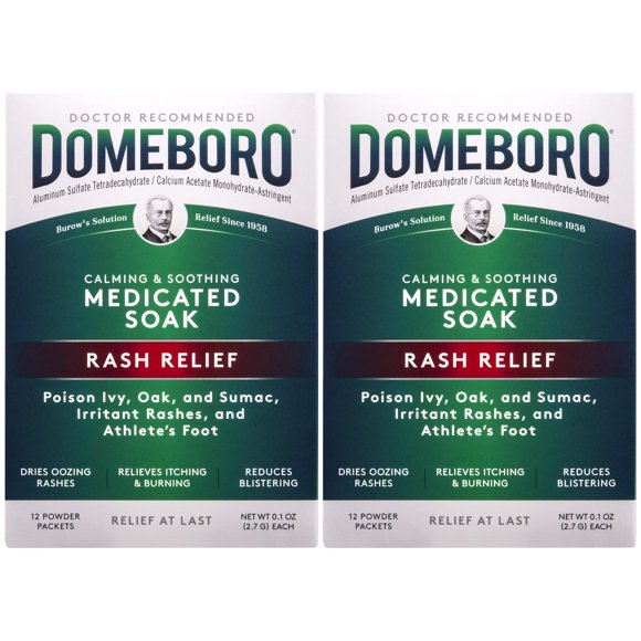 Medication Soak Domeboro Sash Relief, 12 paquetes de polvo, 2 unidades