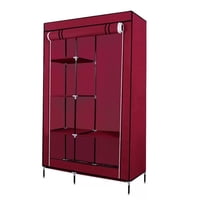 Importclick - Closet Organizador Armable De Tela 2 Cuerpos Wine Red 175 Cm