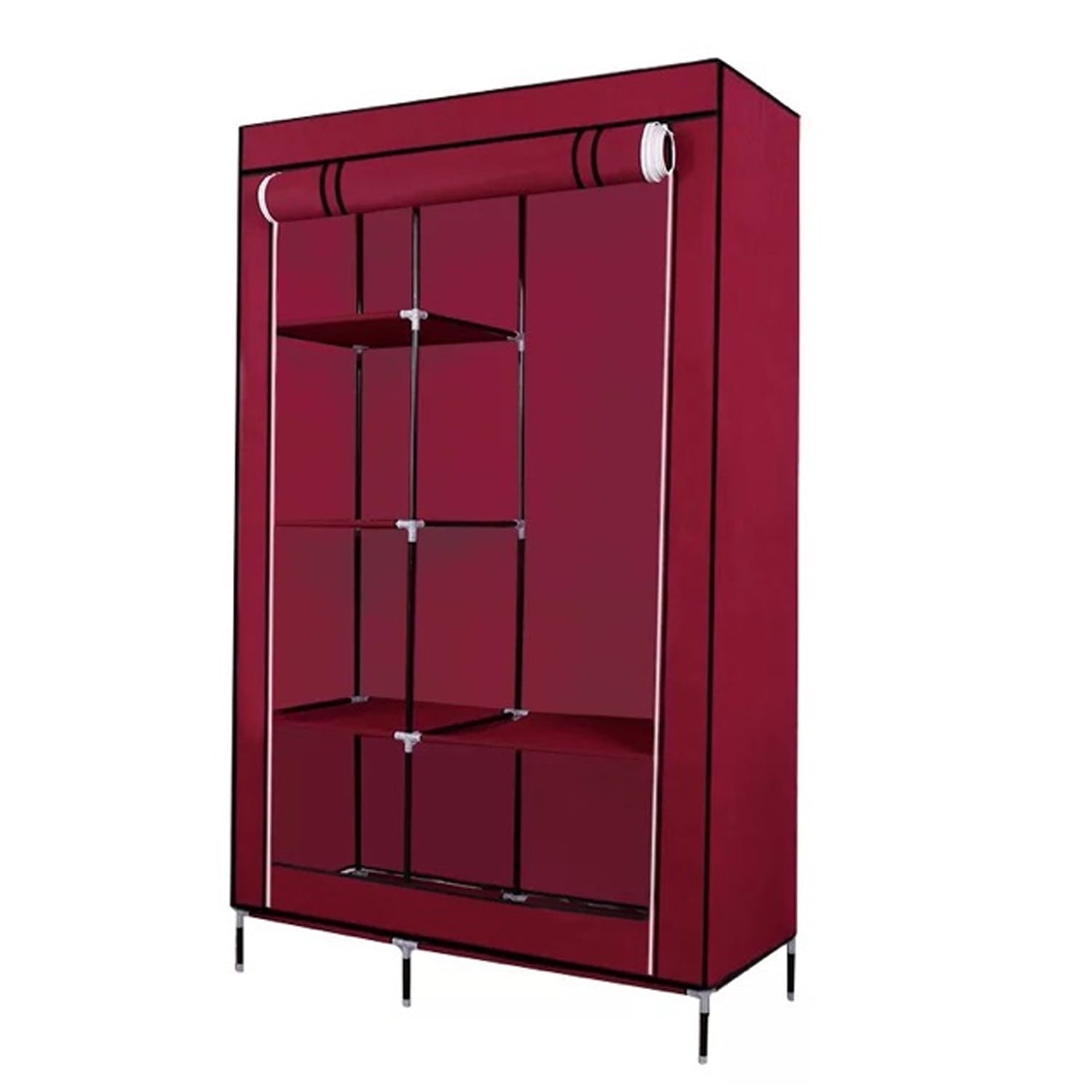 Importclick - Closet Organizador Armable De Tela 2 Cuerpos Wine Red 175 Cm