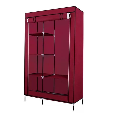 Importclick - Closet Organizador Armable De Tela 2 Cuerpos Wine Red 175 Cm