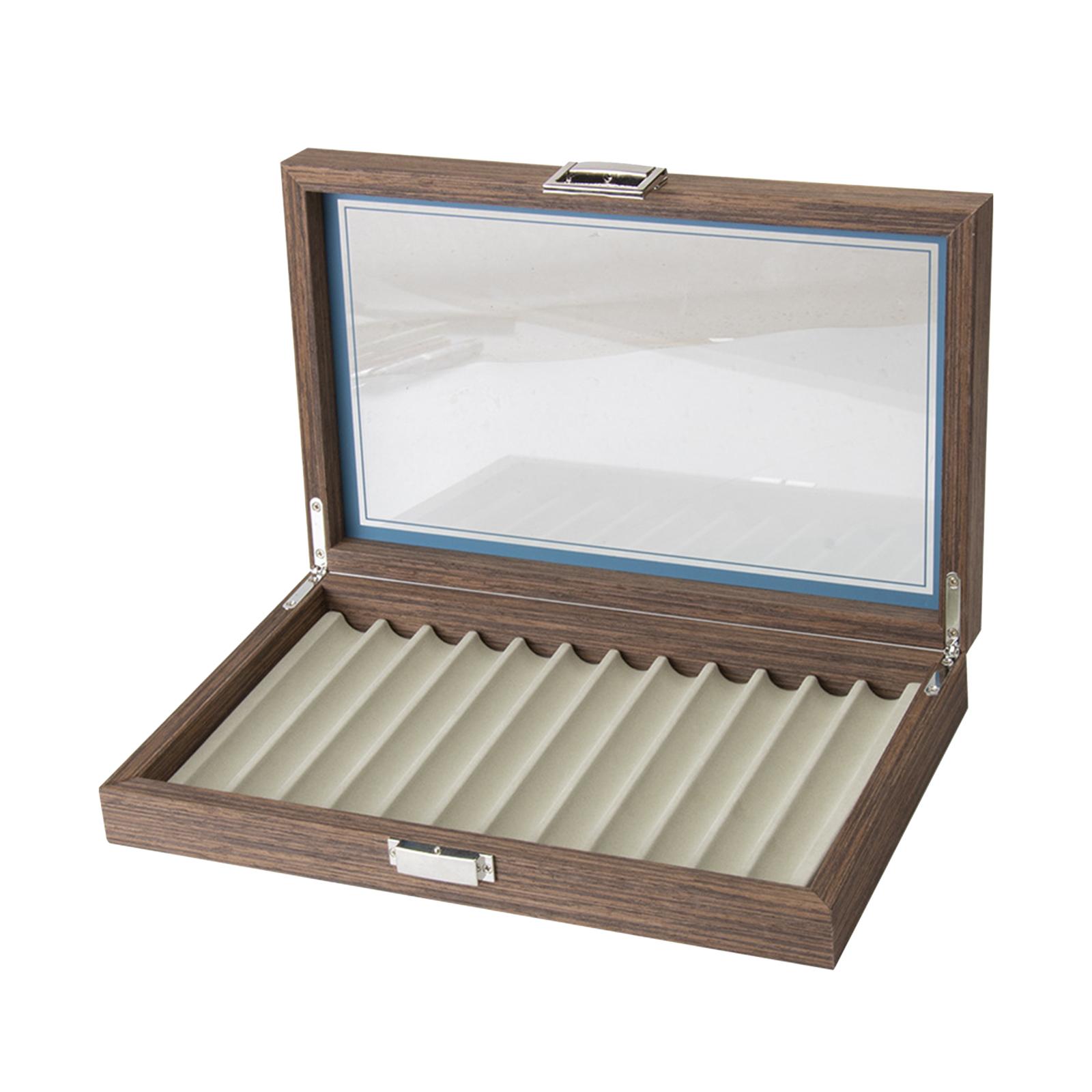 Magideal - Caja De Presentación, Coleccionista De Bolígrafos Con Ventana De Vidrio, Tienda Más Fácil O Accesorios Para El Hogar, Parte Inferior Antideslizante Re