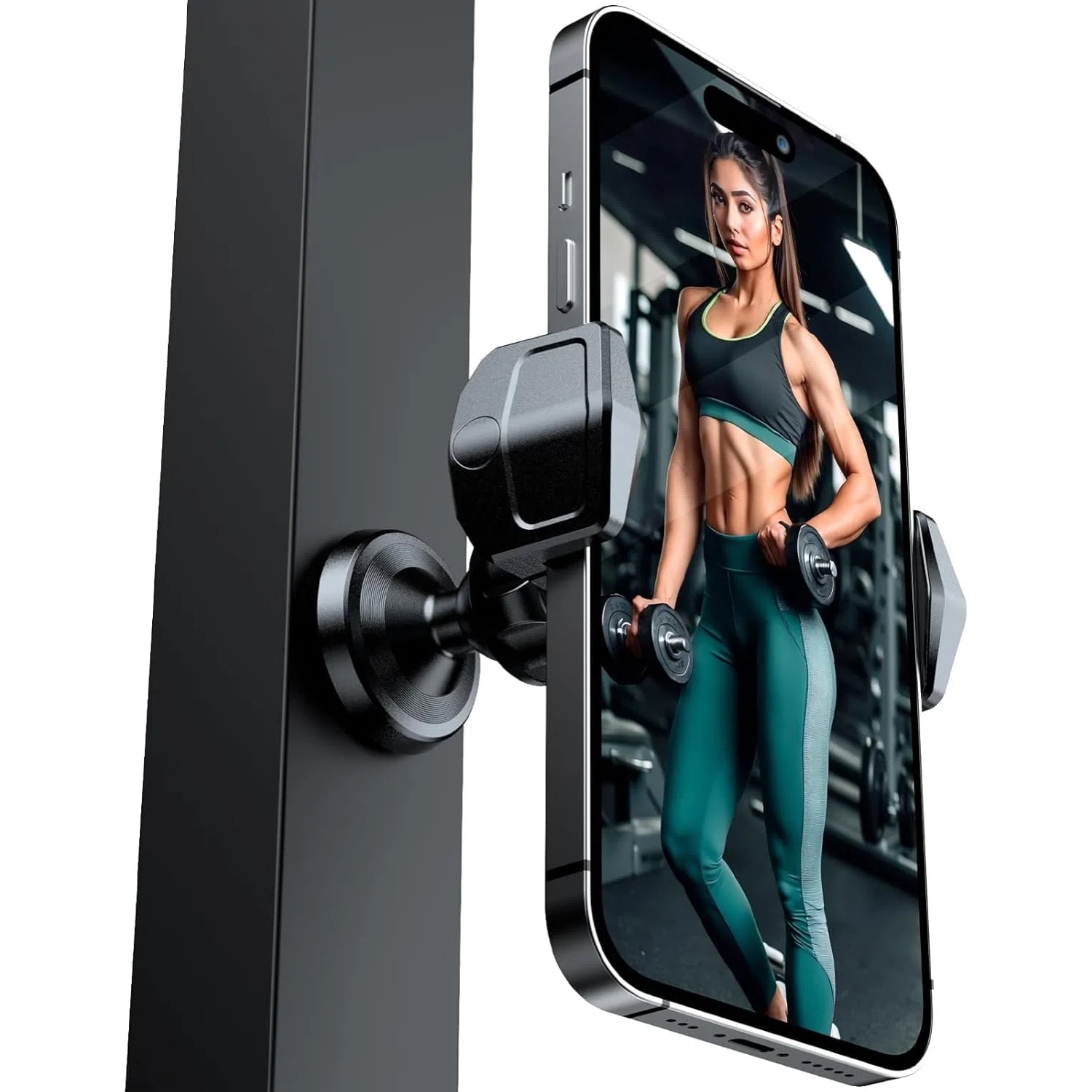 Genérico - Soporte Magnético De 360° Para Teléfono Móvil - Imán N55 Superfuerte, Compatible Con Todos Los Smartphones De 4-7 Pulgadas, Accesorio Ideal Para Entrenar-negro