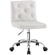 thumbnail image 1 of Silla de tocador VECELO de piel sintética con respaldo medio sin brazos, color blanco, 1 of 7