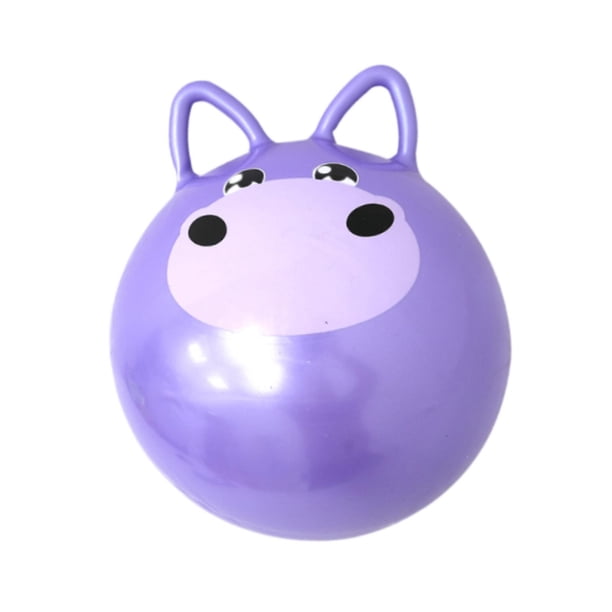 Pelota de Salto Deportiva de Dibujos Animados con Mango, Juego de Jardín Interior Y Exterior para Niños, Pelota Hinchable de Juguete Bonito para Niños violeta