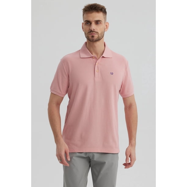 Polera Hombre Pique Básica Lisa Palo Rosa - lV