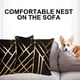 thumbnail image 5 of Juego de 2 fundas de almohada decorativas negras y doradas de 45 x 45 cm. Ideal para sofá, sala de estar, decoración del hogar., 5 of 5