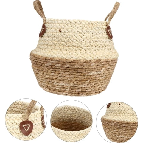 Oem - Macetero Cesto Canasto Maceta De Mimbre Tejida Plegable