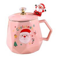 Magideal - Taza De Café Navideña, Taza De Agua, Taza Para Beber Con Asa, Vajilla De Cerámica, Taza Para Café Y Leche, Taza De Navidad Para La Mañana, Para Cocina Rosa