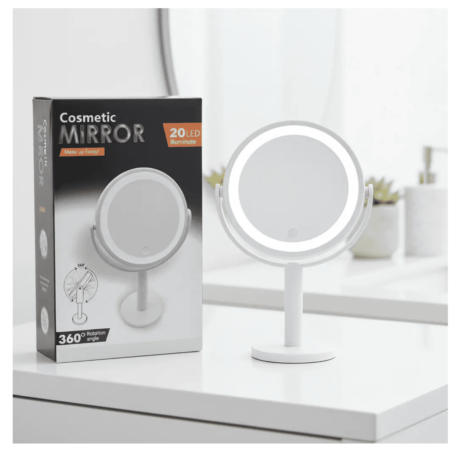 Genérico - Espejo Cosmetiquero Con Luz Led De Mesa