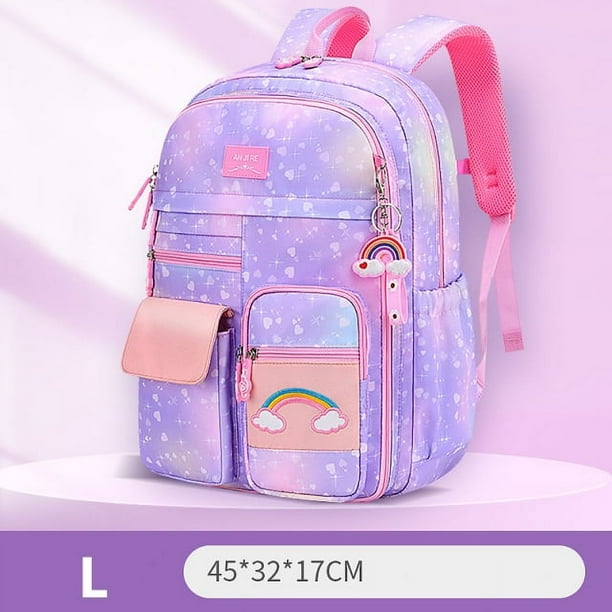 2024 New Primary School Backpack Cute Colorful Bags for Girls Princess School Bags Waterproof Children Rainbow Series Schoolbags
