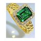 thumbnail image 4 of Anillo Vintage de Plata Esterlina 100% 925 con Esmeralda y Diamantes de Alto Carbono Chapado en Oro Amarillo de 18K Joyería Fina, 4 of 7
