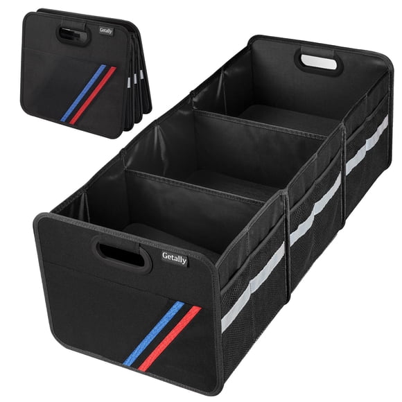 Organizador de maletero Getally plegable con múltiples bolsillos y 3 compartimentos