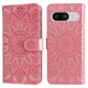 thumbnail image 1 of Funda tipo cartera FOXDOCK para Google Pixel 8 , diseño girasol en relieve, cuero PU, cierre magnético, soporte y tarjetero, 1 of 5