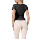 thumbnail image 3 of Tops de entrenamiento elásticos para mujeres de manga corta para correr, camisetas atléticas de gimnasio, cuello redondo, secado rápido, camisetas L negras, 3 of 6