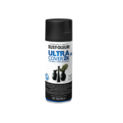 Pintura Ultra Cover 2X Rust Oleum Negro Satinado 340G