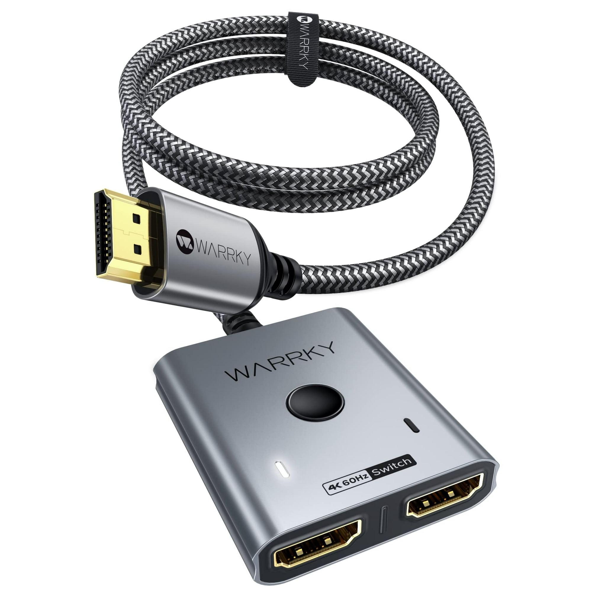 Conmutador Hdmi Warrky 2x1 Bidireccional 4k @60hz Con Cable De 1 M