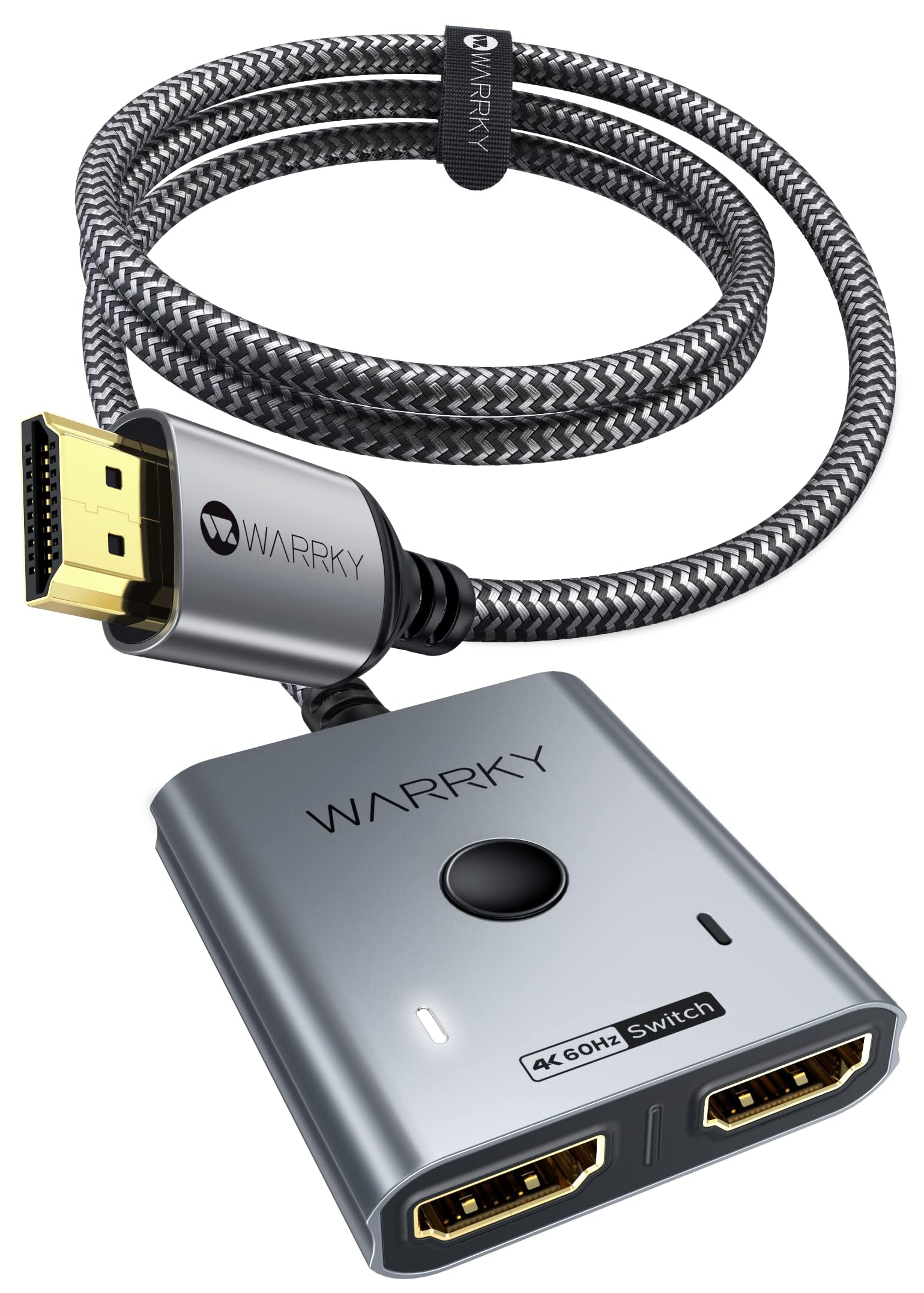 Conmutador Hdmi Warrky 2X1 Bidireccional 4K @60Hz Con Cable De 1 M
