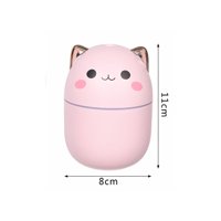 Disparo - Humidificador Diseño De Gato Color Rosa Luz Led Hogar