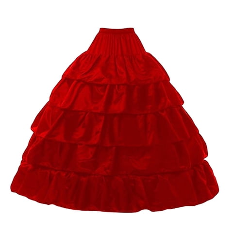 Bothyi - Enagua De Boda Con Cintura Elástica, Enaguas Para Fiesta, Color Rojo, 4 Aros