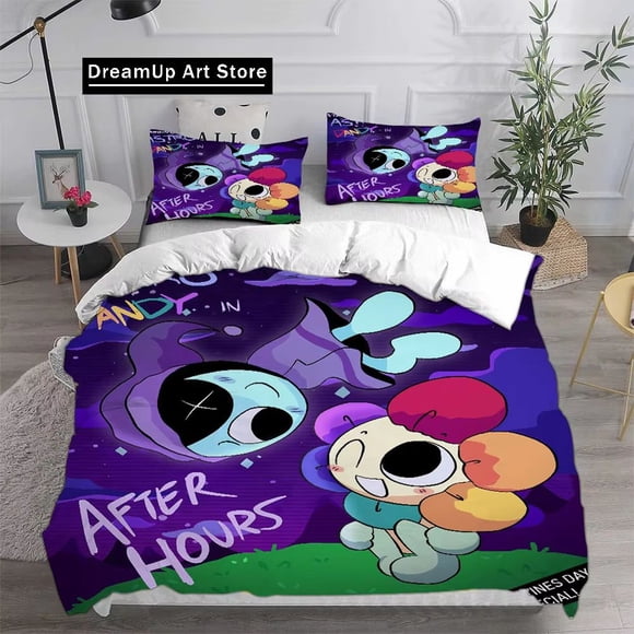 x326 Bed Sheets Cartoon Dandy World Bedding Set Boys Girls Twin Size Duvet Cover Pillowcase Bed boys Adult Bedroom 3-Piece Bedding Set (1 Duvet Cover + 2 Pillow Shams) nj326
