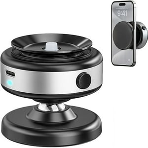 Genérico - Soporte Eléctrico Ajustable De 360° Con Ventosa Magnética De Vacío Para Teléfono - Funcionamiento Manos Libres Compatible Con Dispositivos Iphone Magsafe-Plata
